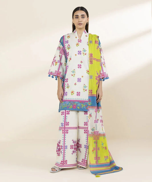 3 Piece - Printed Lawn Suit