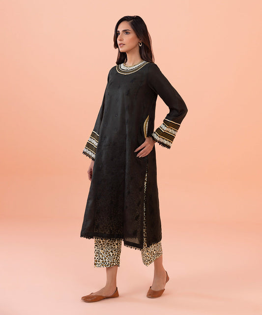 2 Piece - Embroidered Cotton Linen Suit