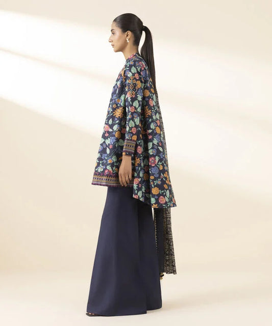 2 Piece - Embroidered Cotton Suit