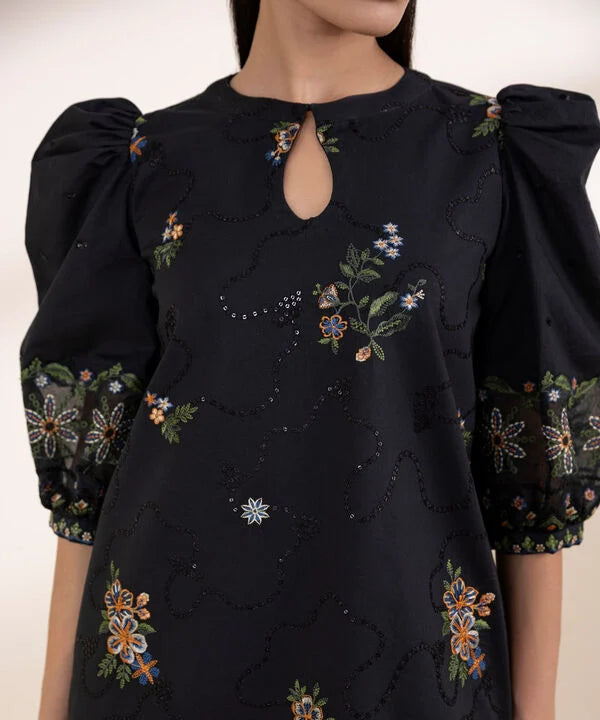 3 Piece - Embroidered Cotton Suit