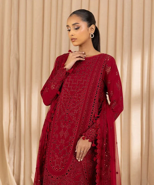 3 Piece - Embroidered Dobby Suit