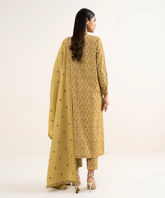 3 Piece - Embroidered Cotton Suit