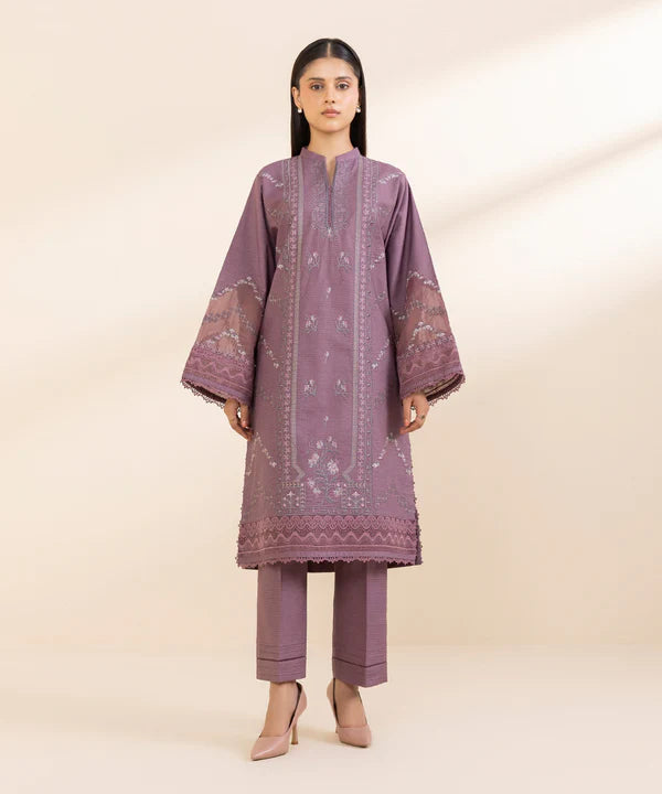 2 Piece - Embroidered Dobby Suit