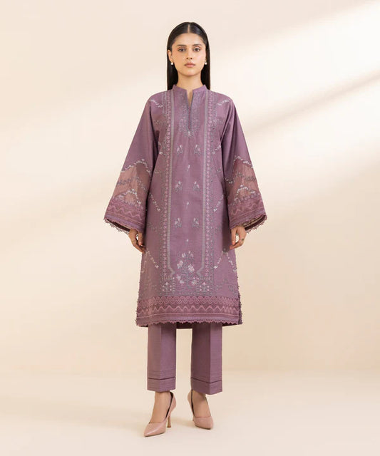 2 Piece - Embroidered Dobby Suit