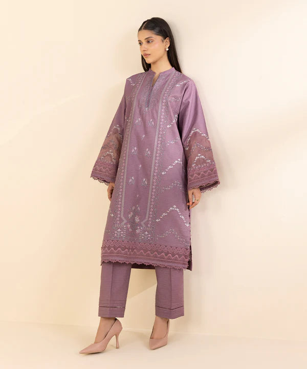 2 Piece - Embroidered Dobby Suit