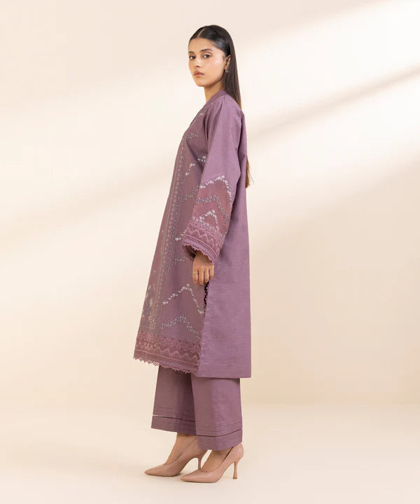 2 Piece - Embroidered Dobby Suit