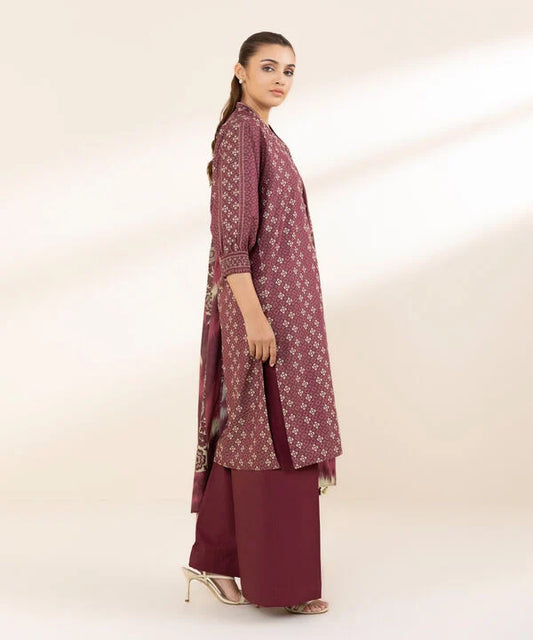 3 Piece - Printed Zari Lawn Suit