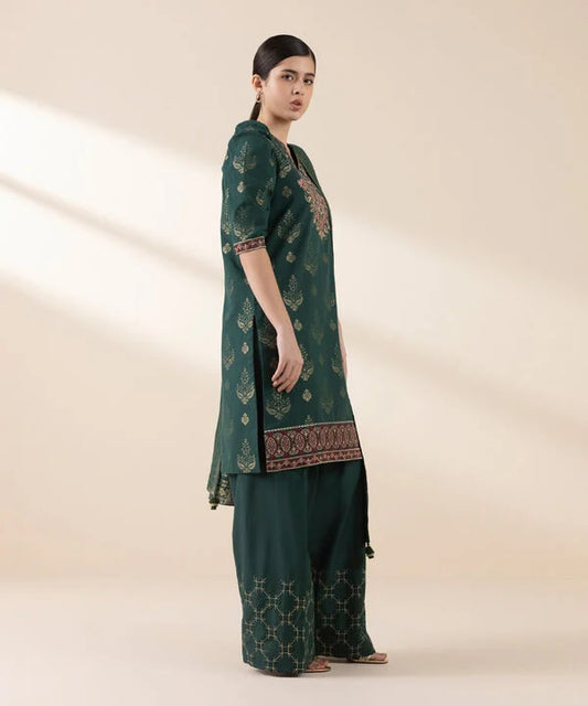 3 Piece - Embroidered Jacquard Suit