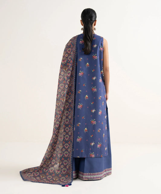 3 Piece - Embroidered Cotton Suit