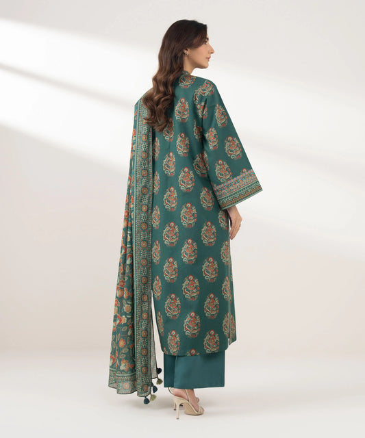 3 Piece - Embroidered Cotton Suit