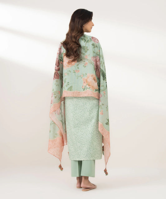 3 Piece - Embroidered Zari Lawn Suit