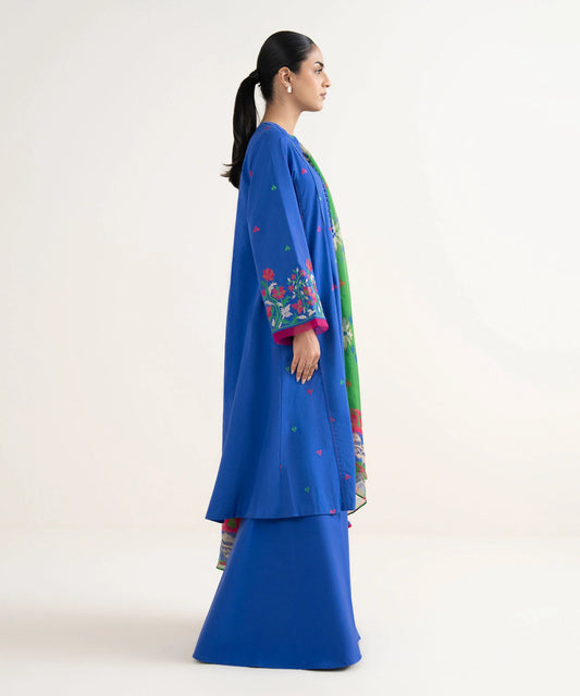 3 Piece - Embroidered Cotton Viscose Suit