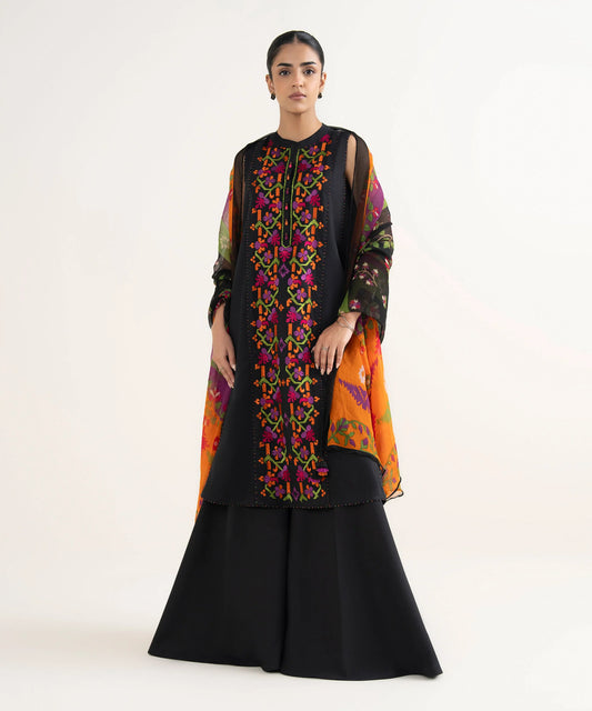 3 Piece - Embroidered Cotton Viscose Suit