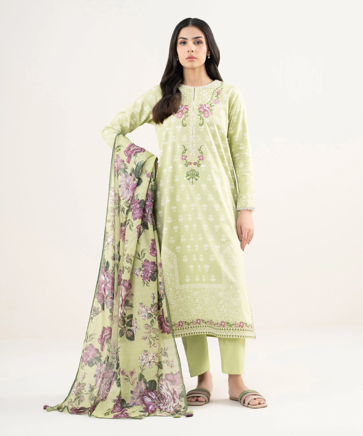 3 Piece - Embroidered Lawn Suit