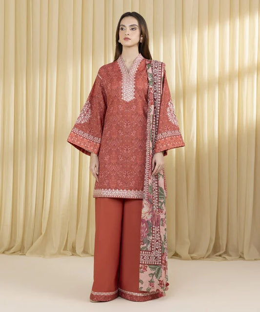 3 Piece - Embroidered Lawn Suit