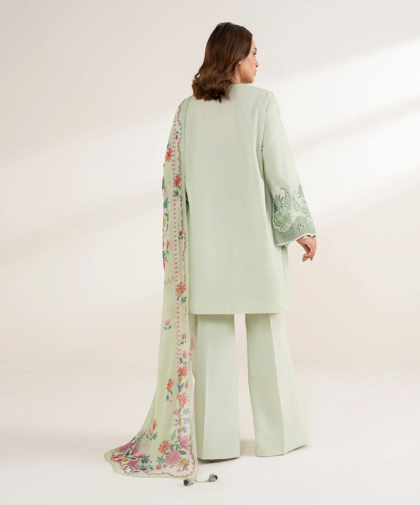 3 Piece - Embroidered Cotton Suit