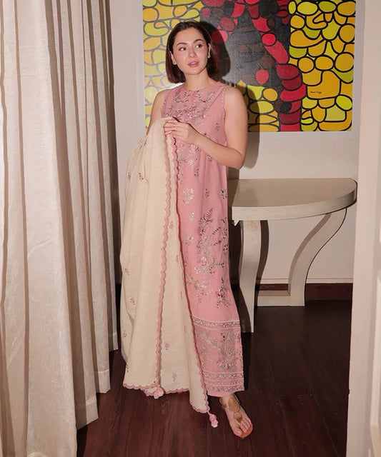 3 Piece - Embroidered Dobby Suit